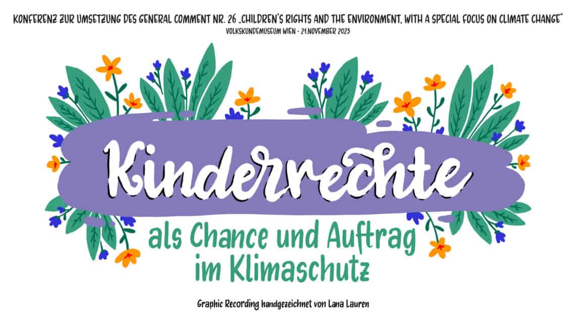 Logo Graphic Recording Konferenz "Kinderrechte als Chance und Auftrag im Klimaschutz" vom 21.11.2023
