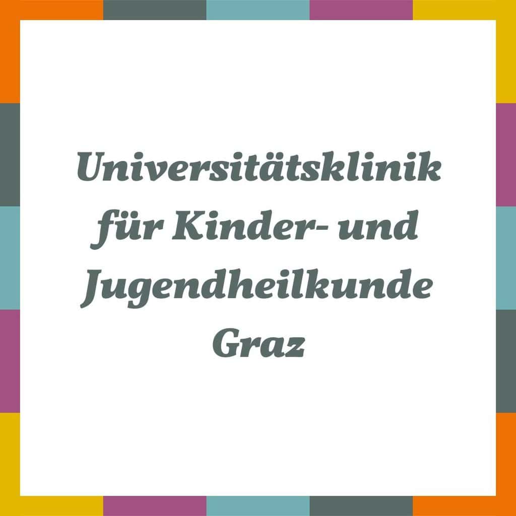 Schriftzug Universitätsklinik für Kinder- und Jugendheilkunde Graz
